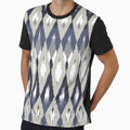 Boho, Ikat Pattern, Gray, Indigo, Navy, Blue by meggydesigns