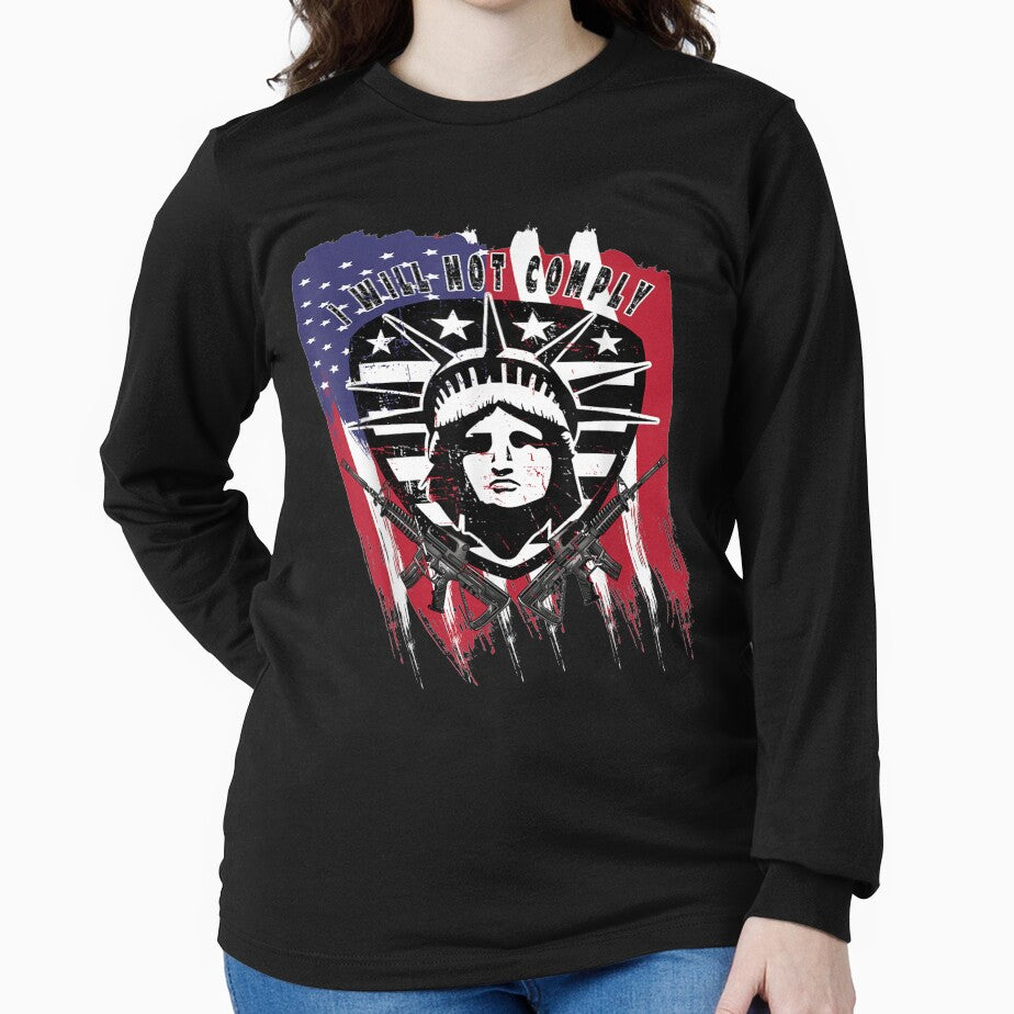 I Will Not Comply Vintage American Flag Statue Of Liberty by sheilase