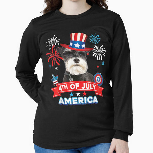 4th Of July Patriotic Day Schnauzer Dog Independence Happy by laurader