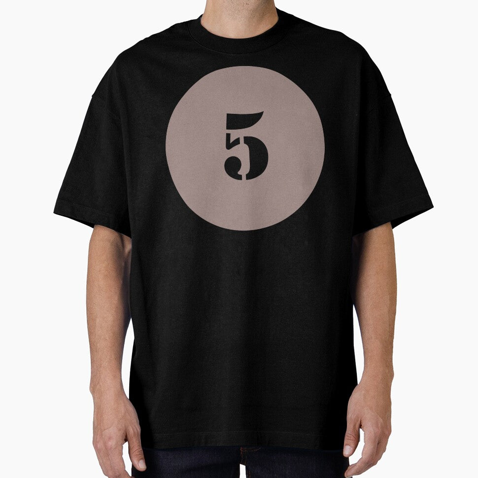 Number Five (5) in Brown Circle by Ching Teoh