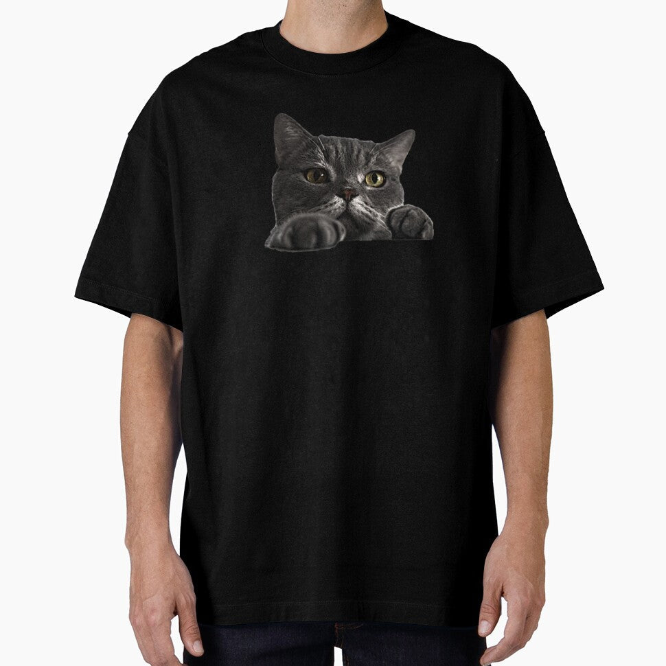 Cute Peeking Cat - Funny Curious Kitty Illustration by NoxLand