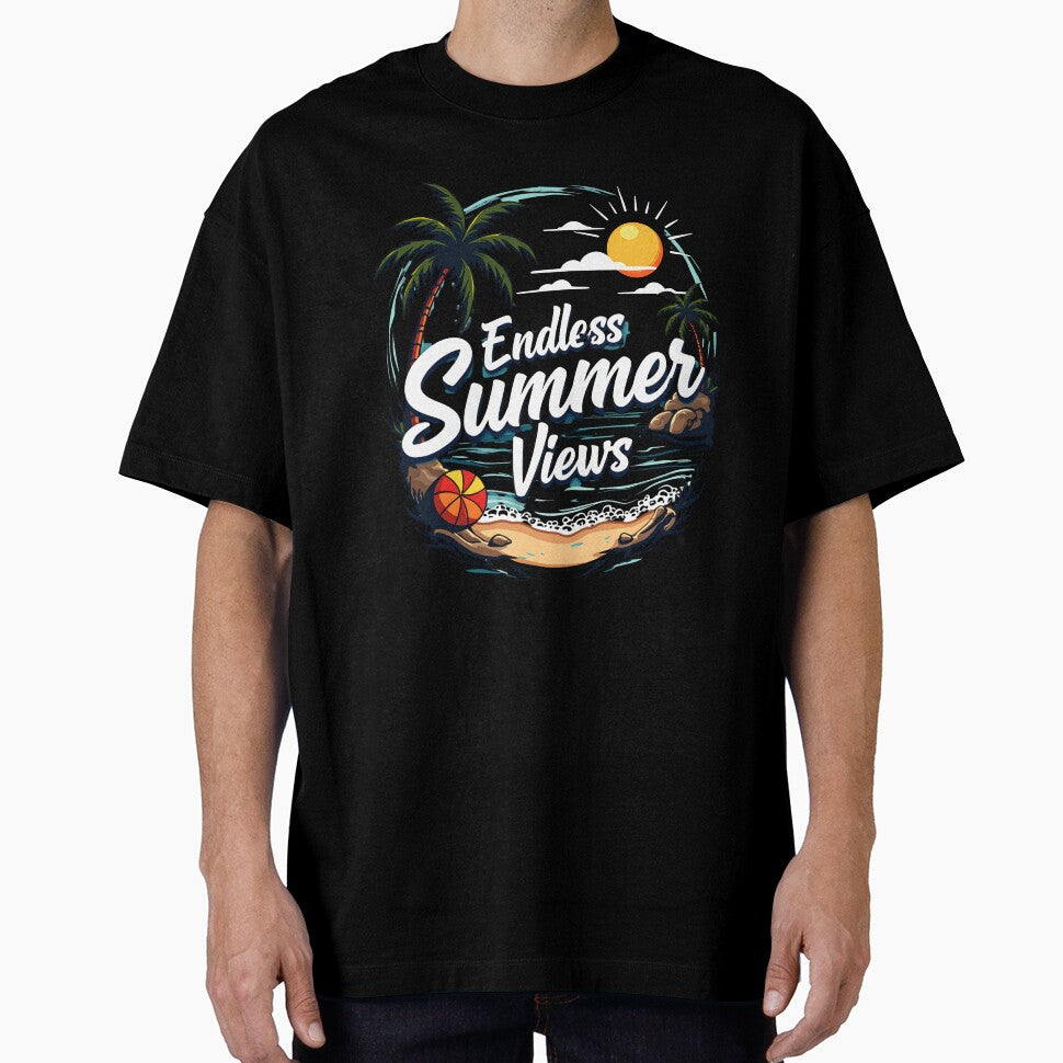 Endless Summer Views – Relaxing Beach Quote T-Shirt by LR Vibe Studio