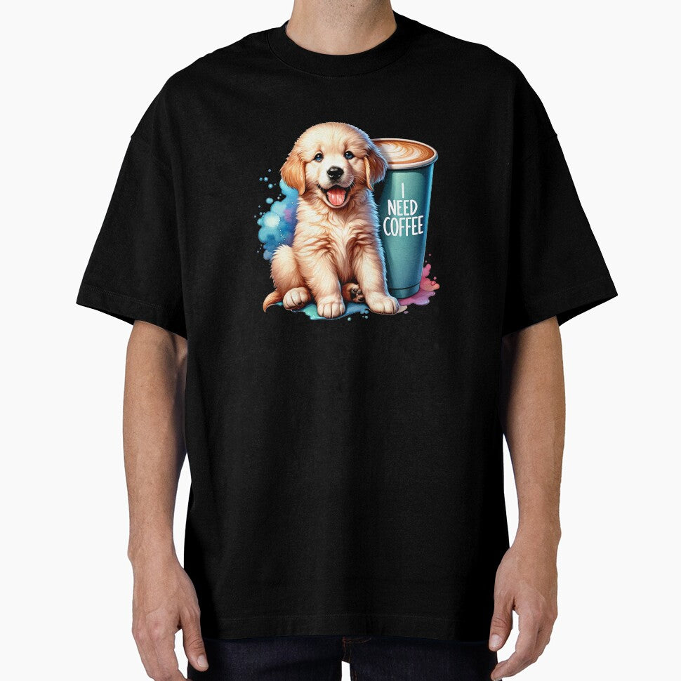 Copy of Caffeine & Cuddles: 'I Need Coffee' Pet Design for T-Shirts, Stickers & More by artedigital99