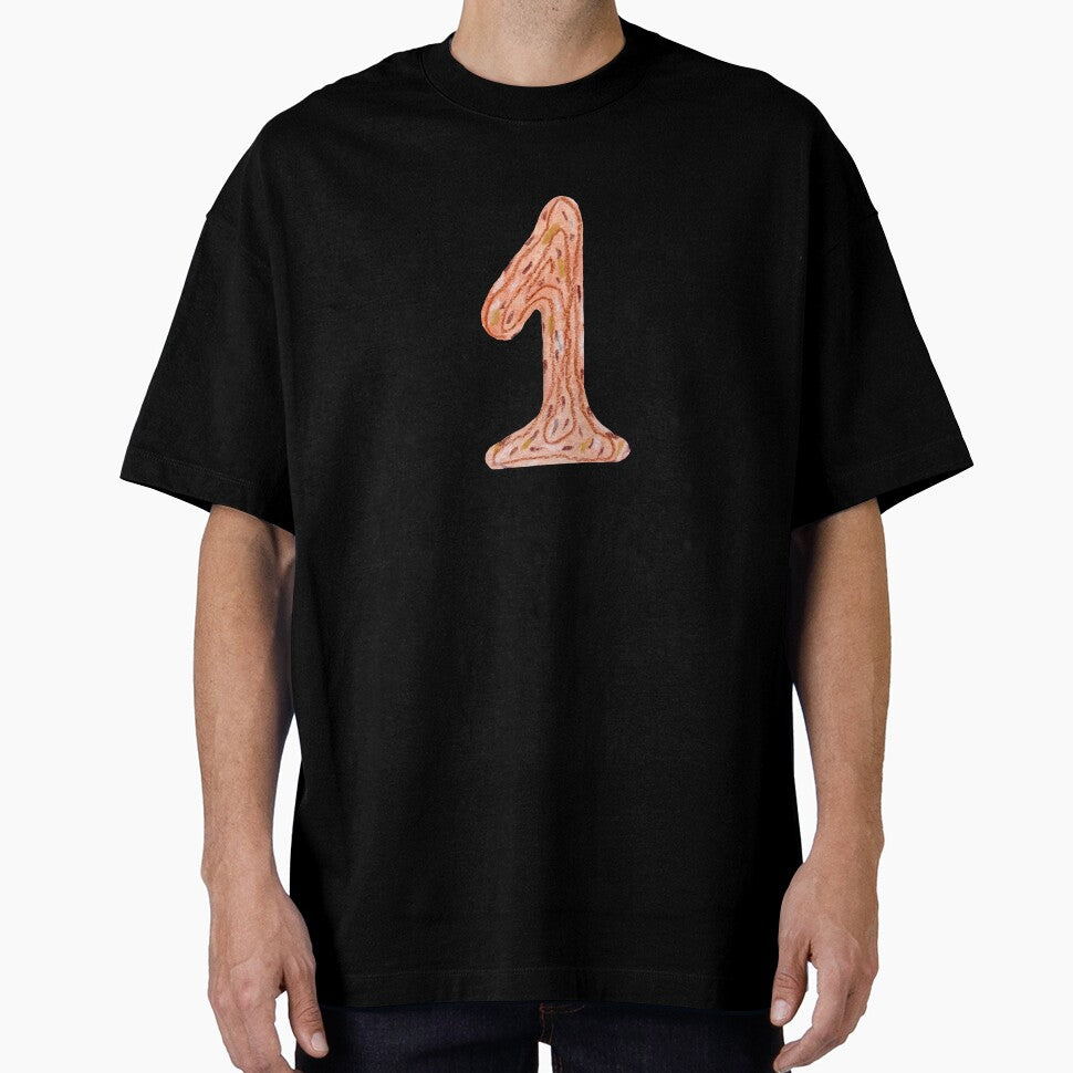 Number one figure red textured watercolor sketch black by Yana Mustafina | Boho Soulful Designs