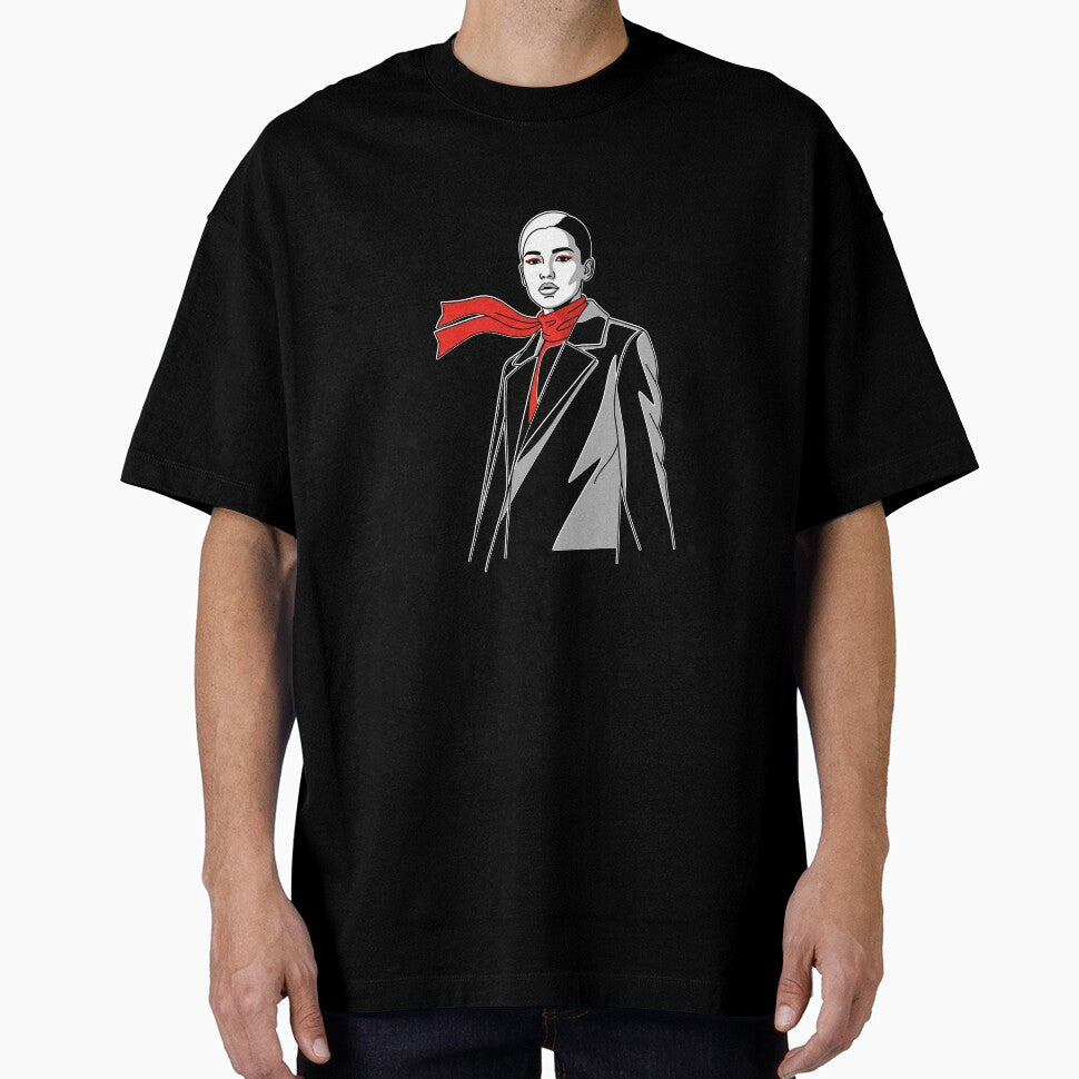 Dramatic Red and Black Fashion Illustration by Pikamuu