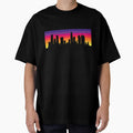 Los Angeles Skyline, Sunset Gradient - White 2 by DionBlaster