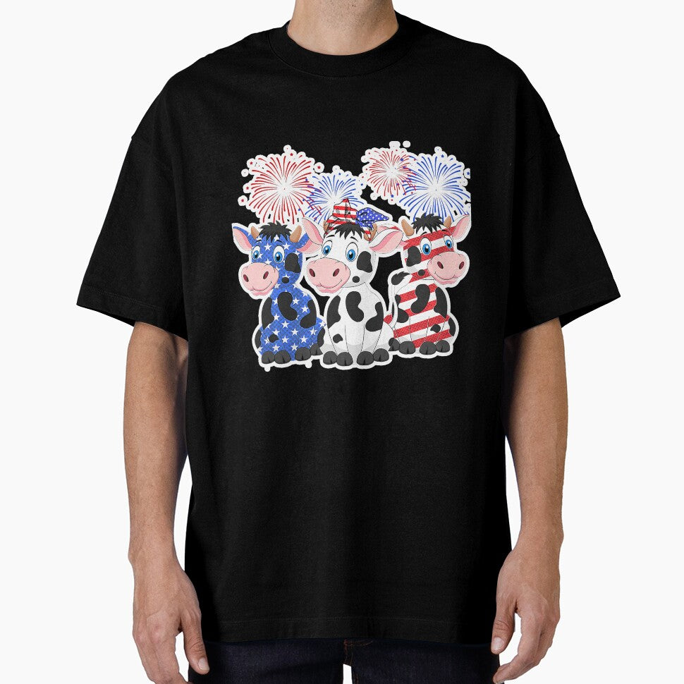 American Us Flag With Cow Picture by SkyCloudBlue