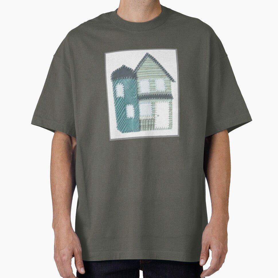 Green House Excerpt from 2 Houses #1- Digitally Altered by ErinBrieArt