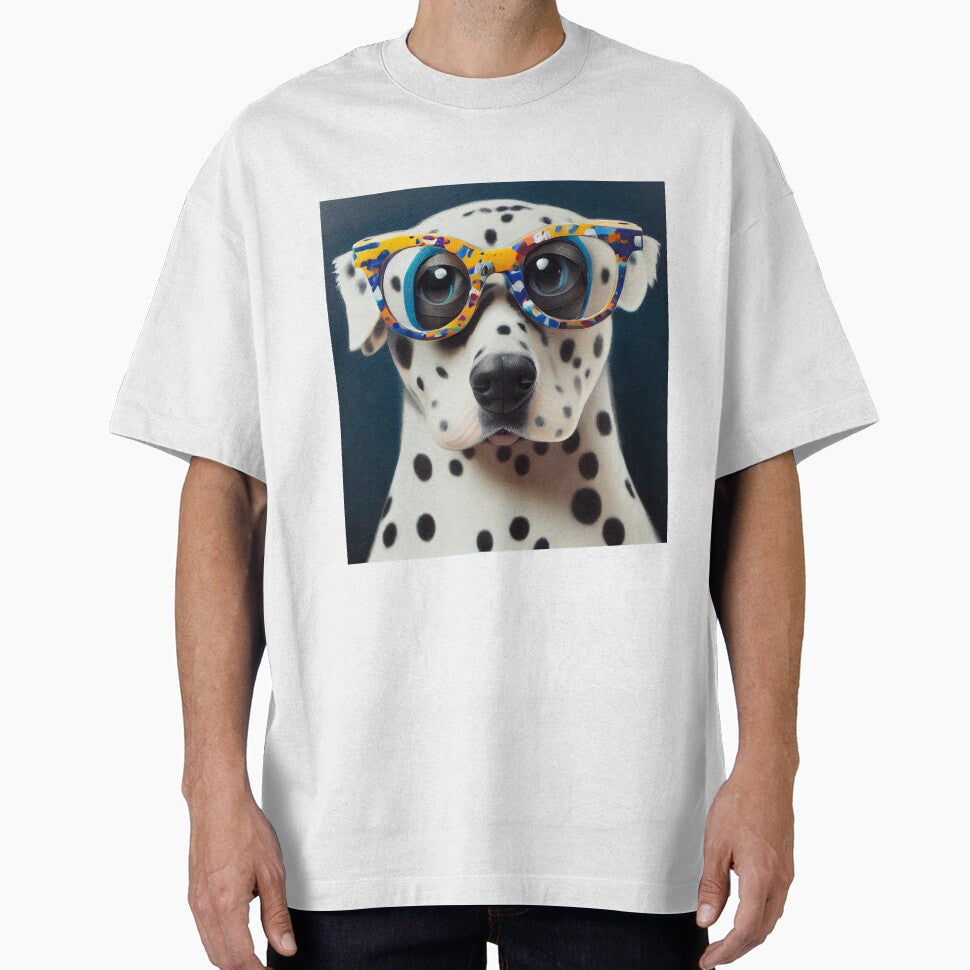 Dalmatian wearing colorful nerd glasses by Studiowatermars