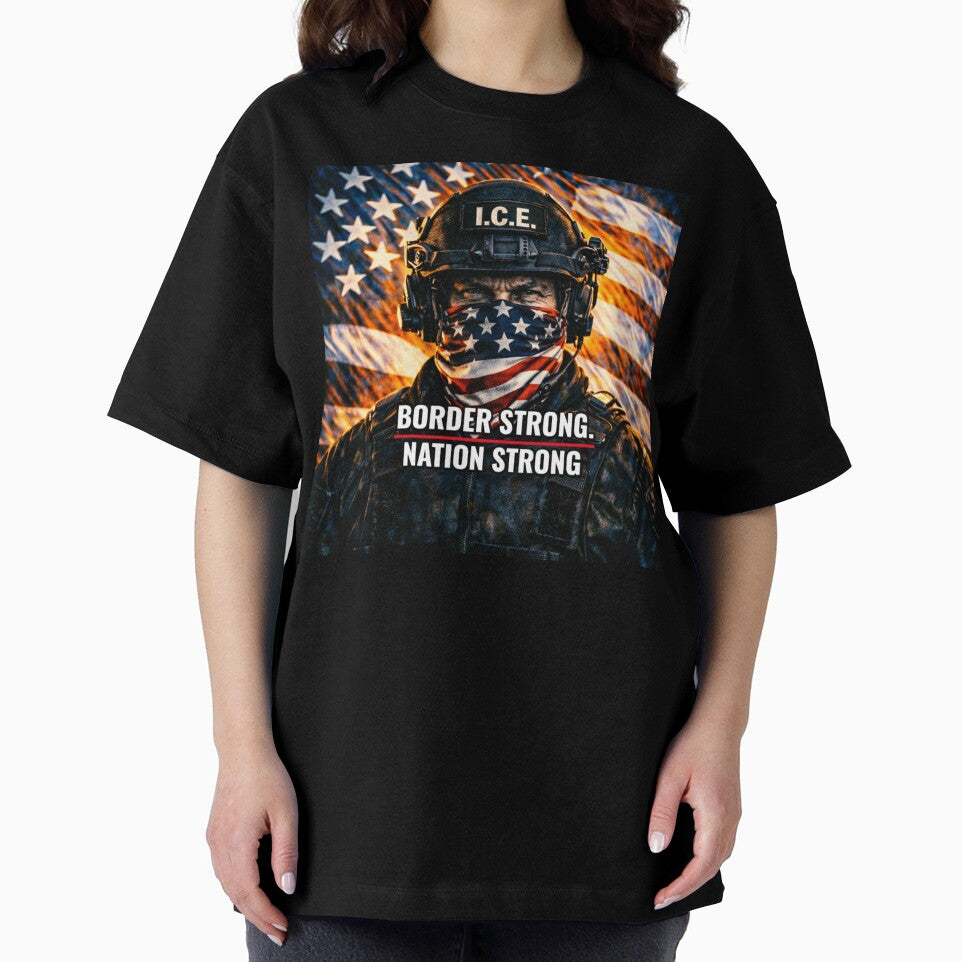 Border Strong Nation Strong – Patriotic Police Design by Matty69TeeS
