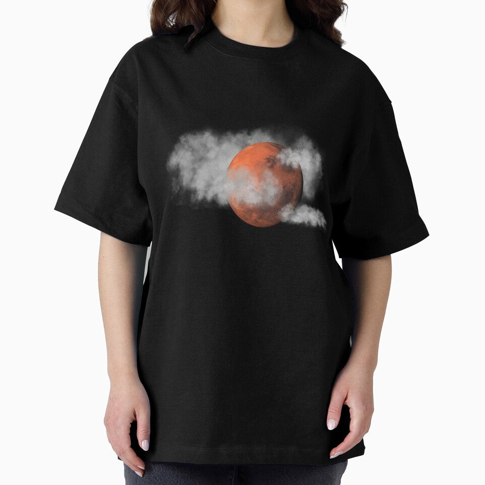planet mars with clouds by hachemi riadh
