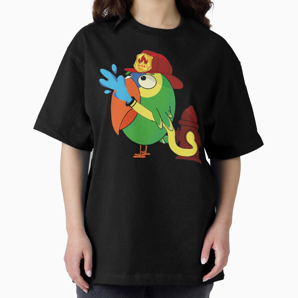 Funny Amazon parrot firefighter - Parrot at work by YoshiArtDesign