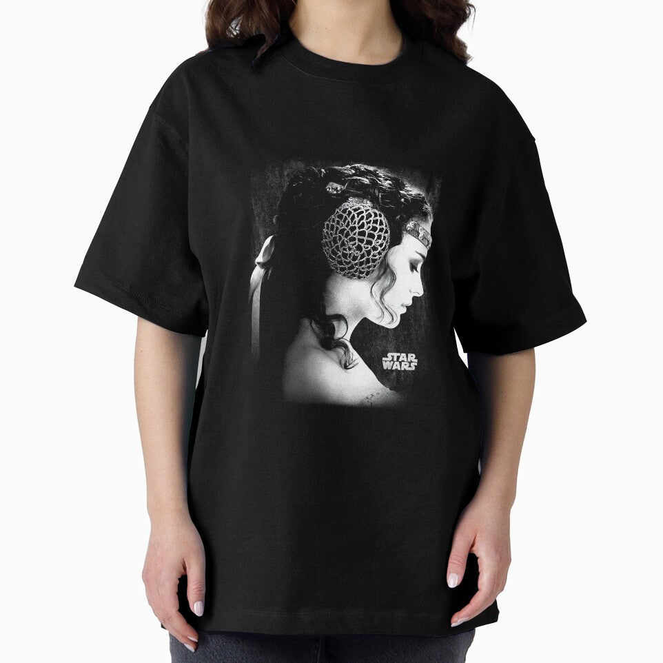 War with Padme Amidala Black & White Side Profile Portrait by CherylCGarrison