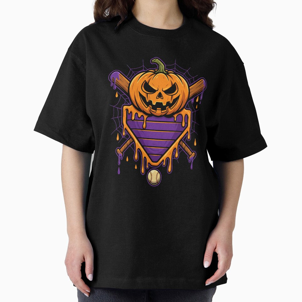 Pumpkin Halloween Baseball Ice Cream Drip Spooky Boys Youth by diyoor