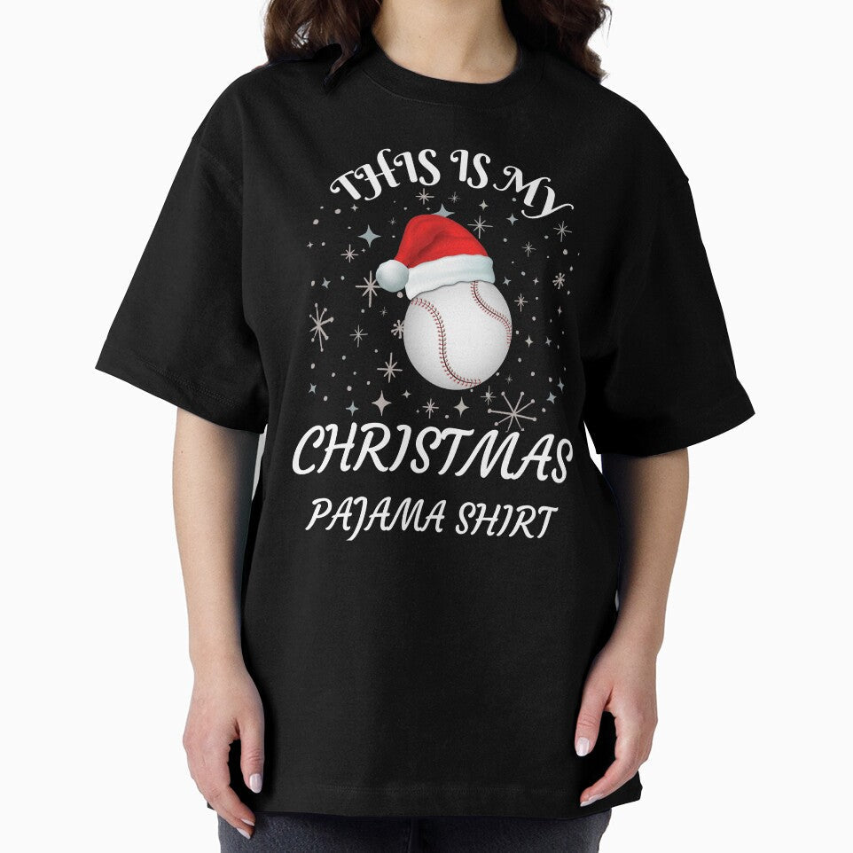 Santa Hat Baseball Christmas Pajama Shirt by GetGoodFit