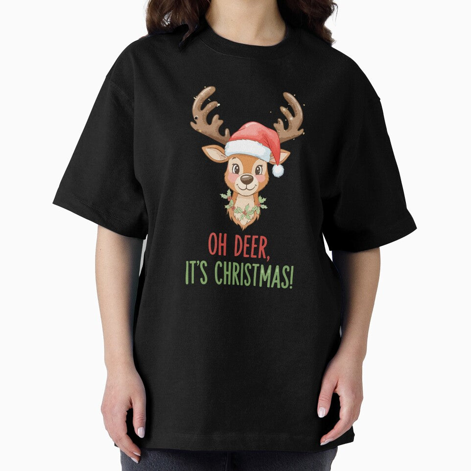 Oh Deer It’s Christmas | Cute Reindeer Funny Holiday Design by graphicnew