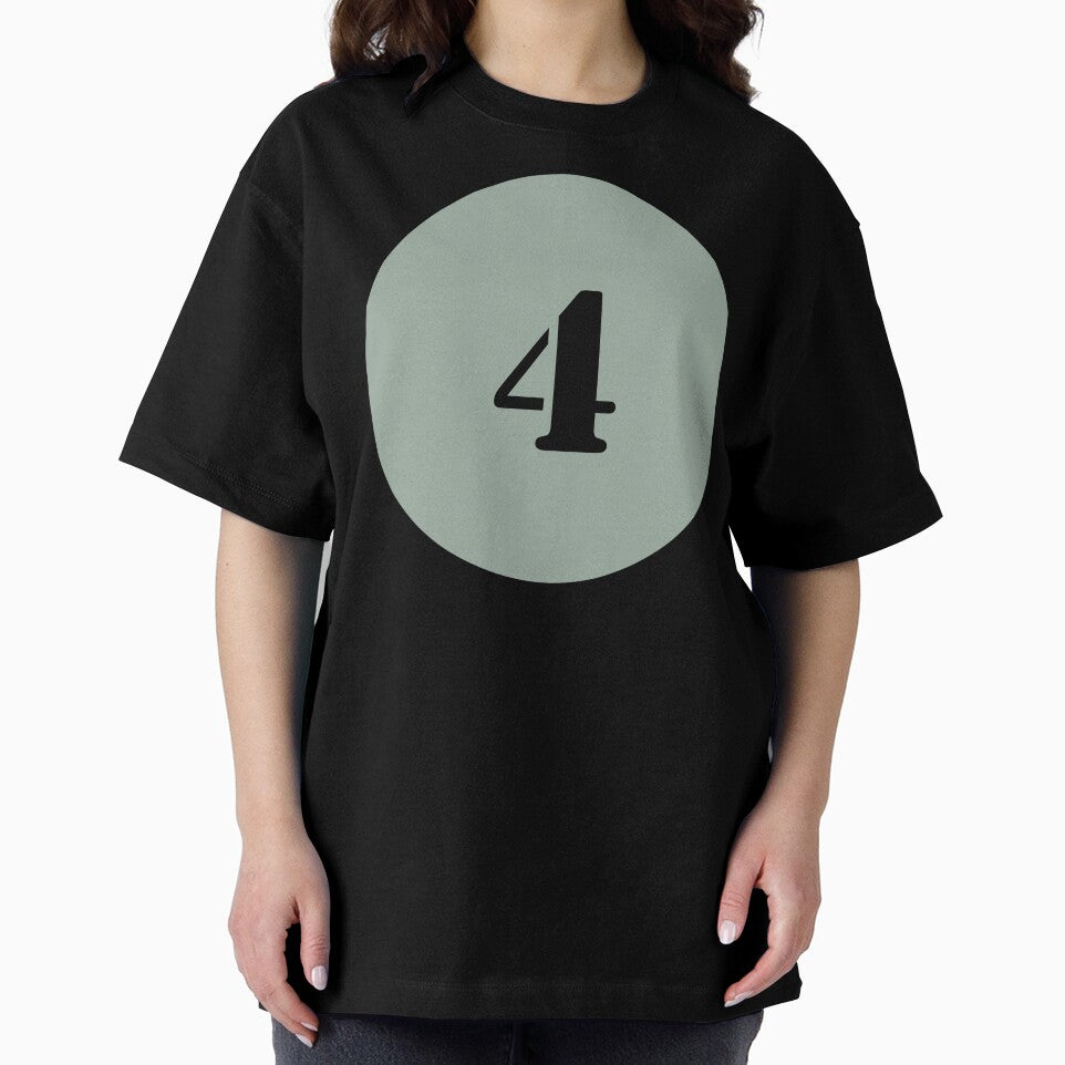Number Four (4) in Olive Green Circle by Ching Teoh