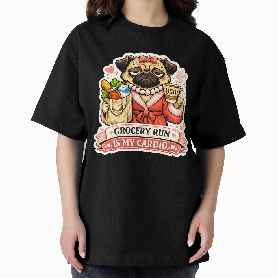 Funny Pug Mom Gift Tired Dog Mom Grocery Humor by Gentlestate