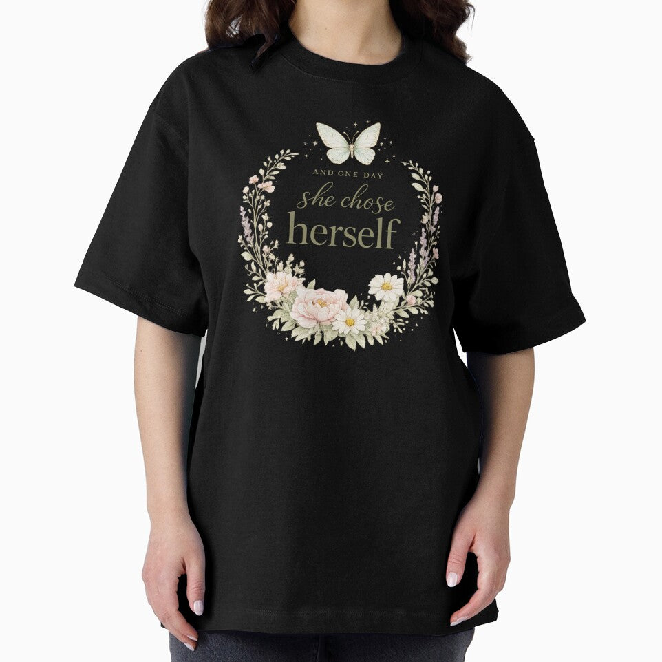 She Chose Herself Self Love Gift for Her Women Empowerment Butterfly Shirt by DreamelleStudio