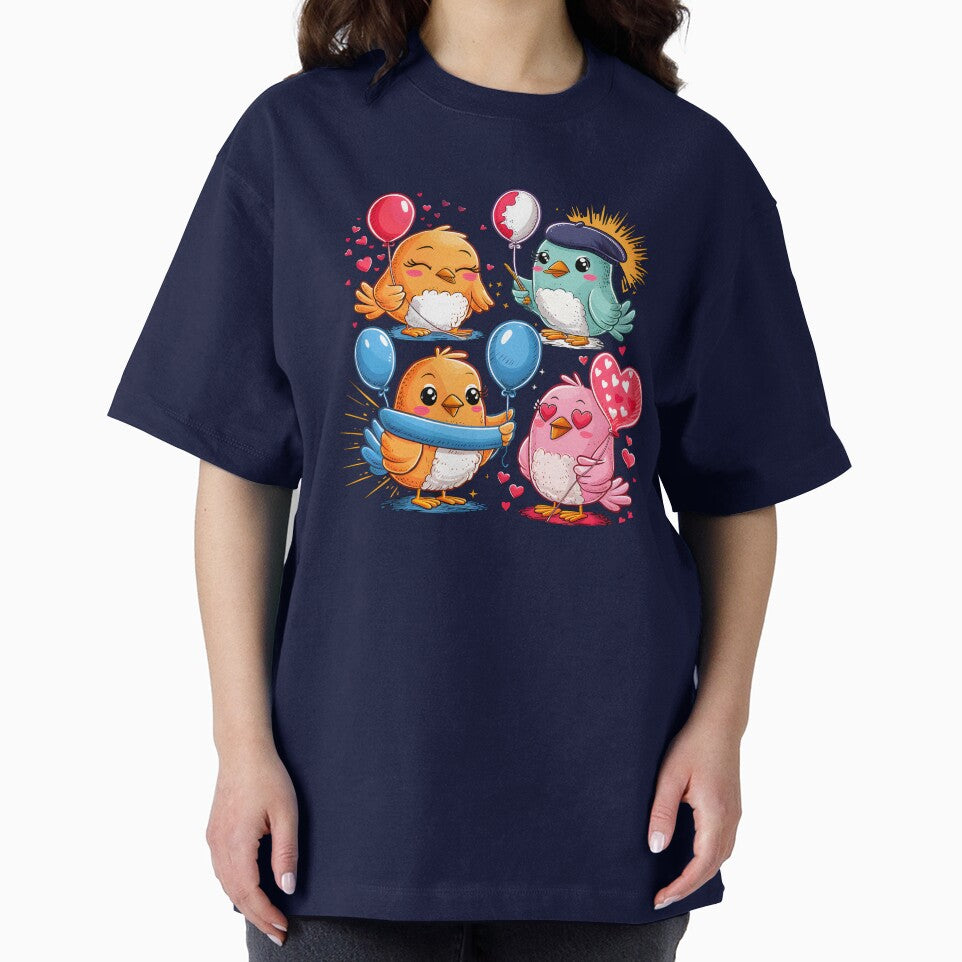 Cute Kawaii bird love earth set of 4 birds by madevdine