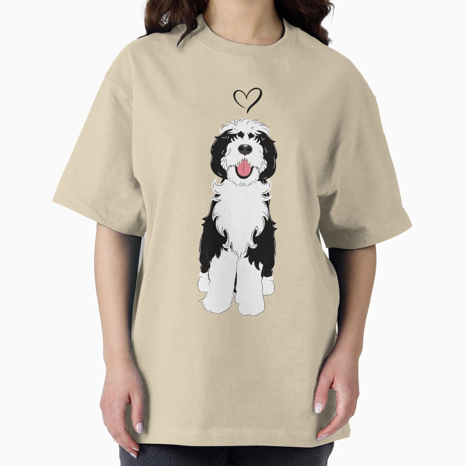 LOVE Black and White Sheepadoodle 1 by Lulupainting