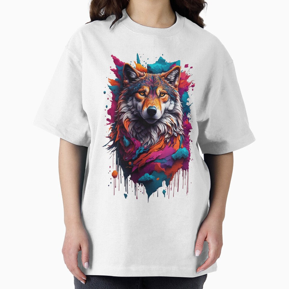 Colorful Wolf Face by Win Hardy