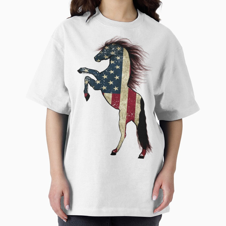 American Flag Horse Lover Design, Patriotic Equestrian Design by LifeCrush