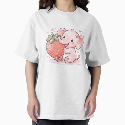 A Sweet Baby Elephant - Pastel Pink, Kawaii Illustration by DigitfanStudio