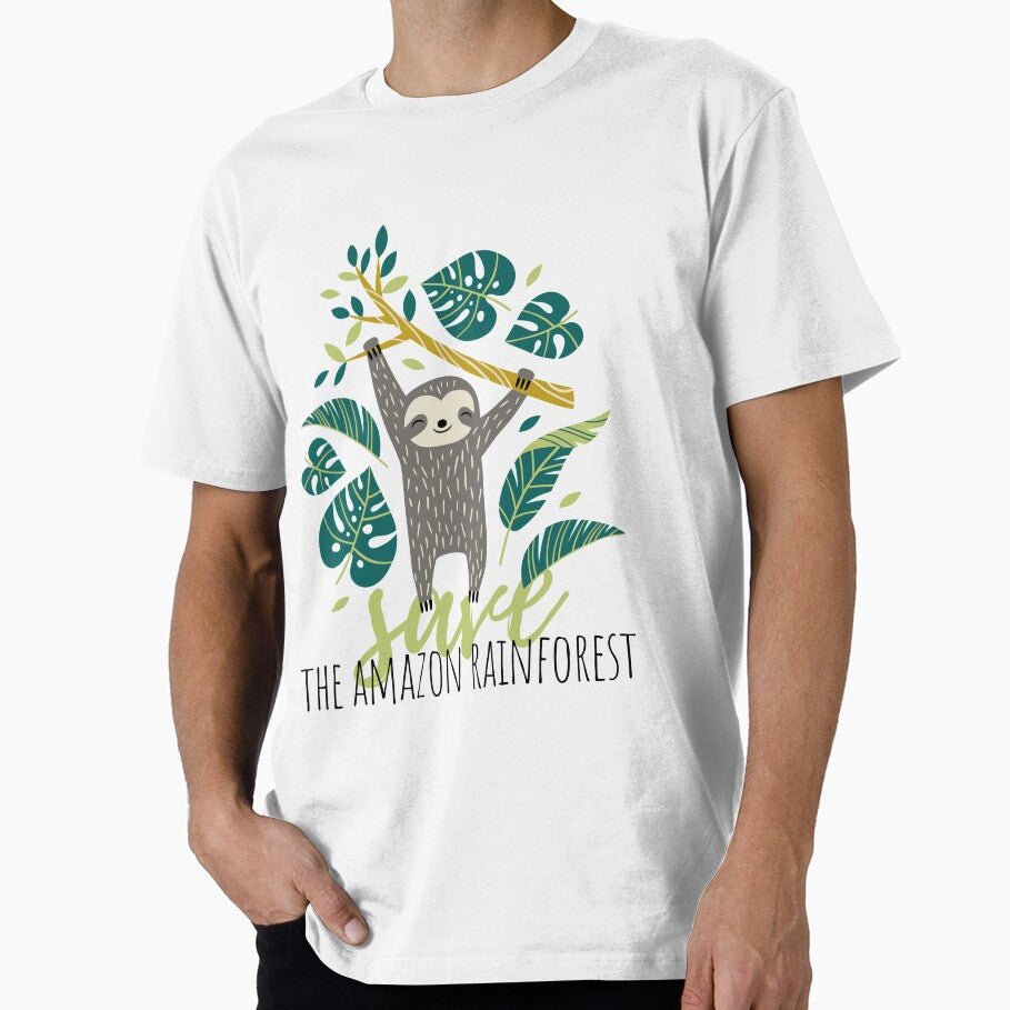 Save The Amazon Rainforest Sloth T-Shirt by StylishMama