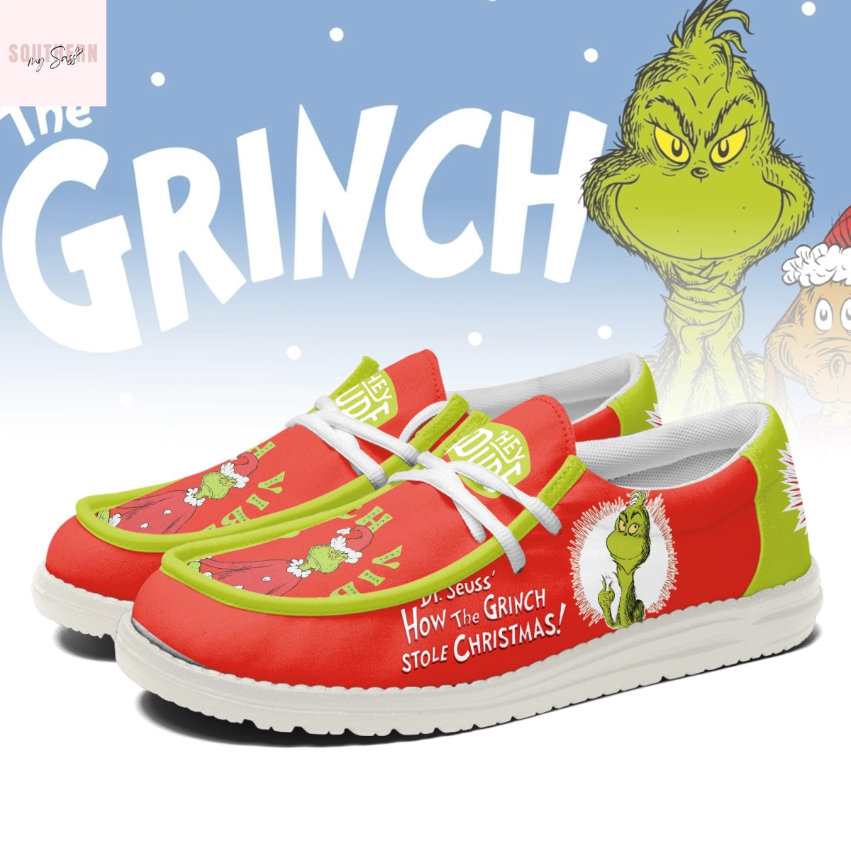 The Grinch Christmas Grinch Vibes Hey Dude Shoes