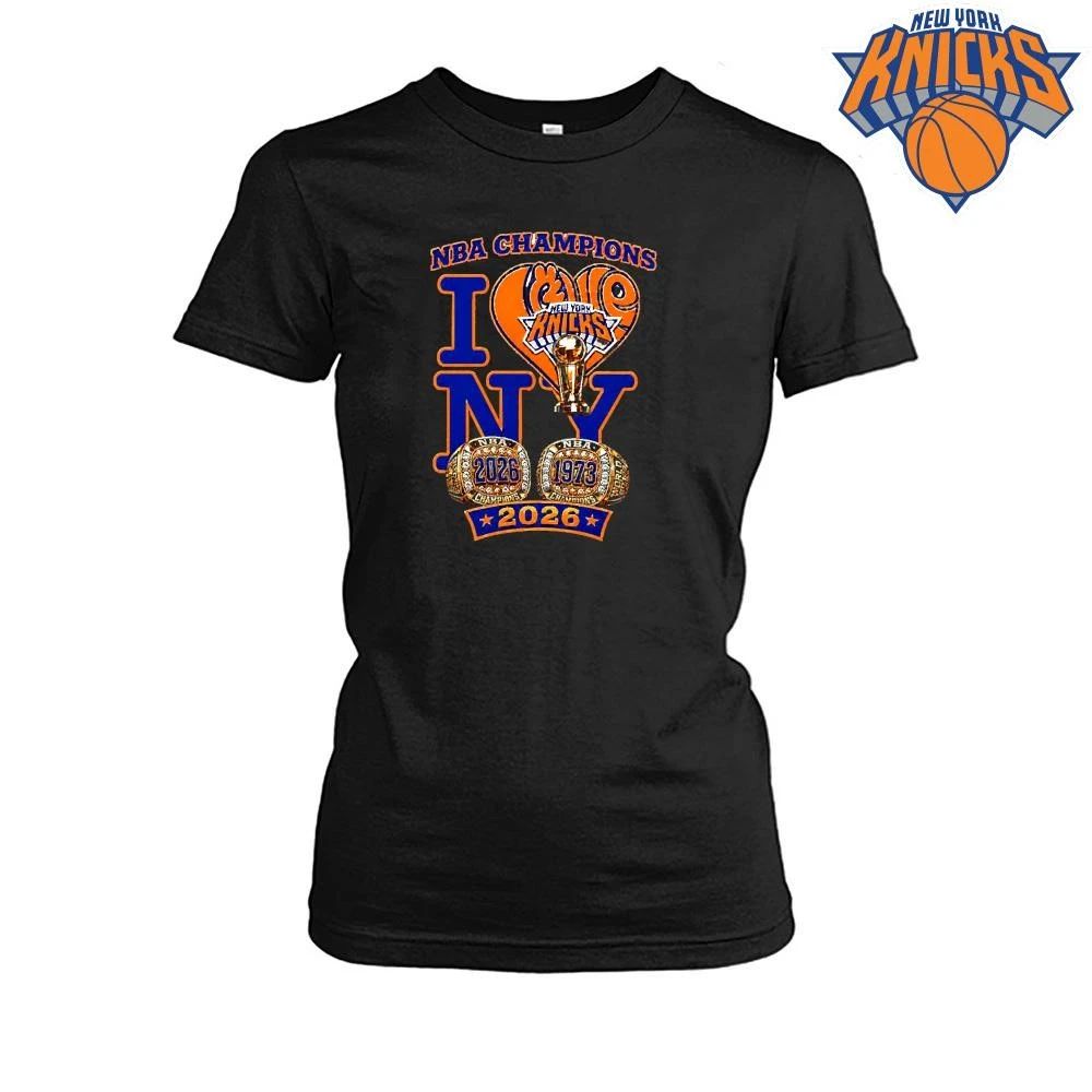 I Love NY NBA Champions 2026 Rings Graphic Black Shirt