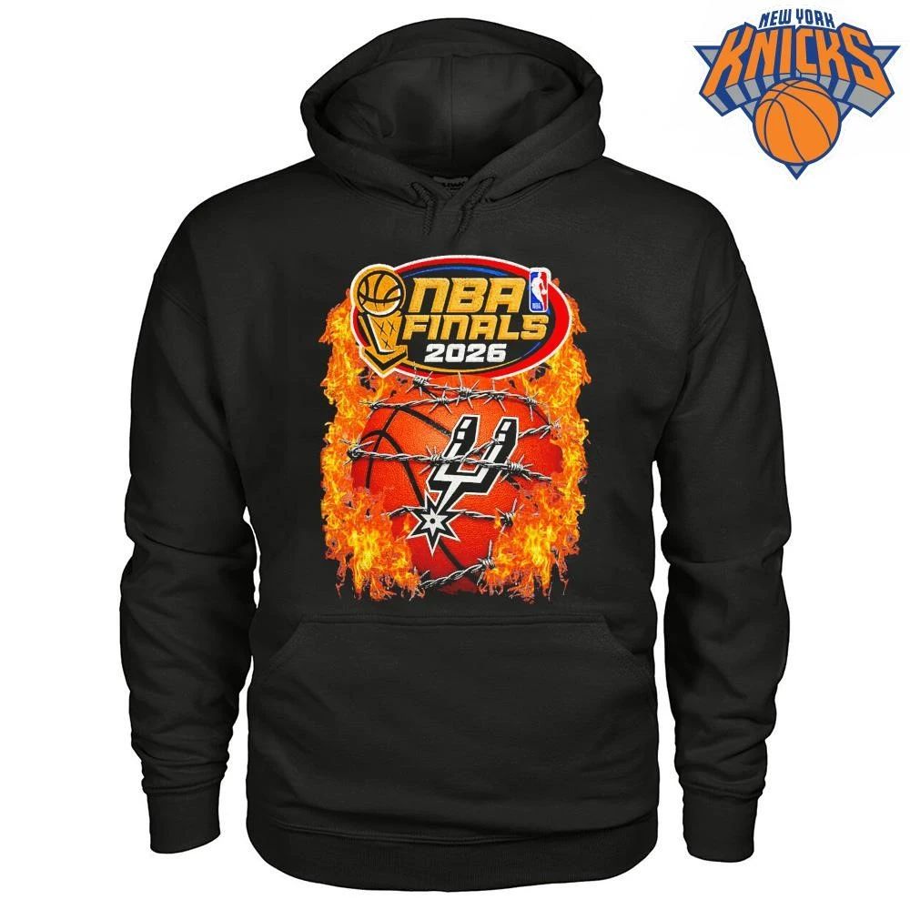 San Antonio Spurs Basketball on Fire with barbed wire NBA Finals 2026 Shirt