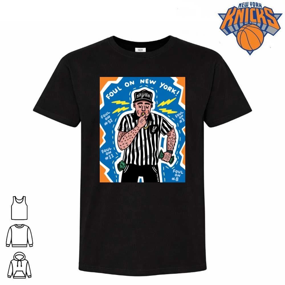 Foul On New York San Antonio Spurs Corrupt Referee Meme Basketball Fan 2026 NBA Finals Shirt