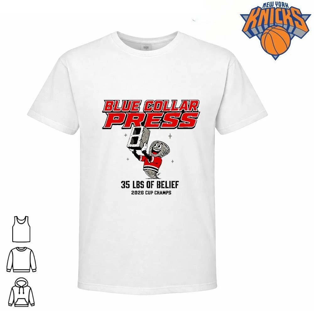 Blue Collar Press 35 Lbs Of Belief 2026 Cup Champs Tornado Shirt