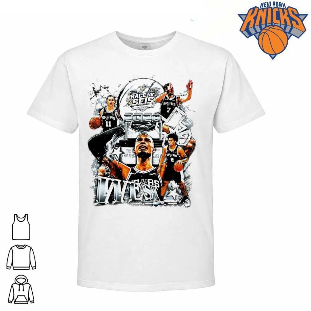 San Antonio Spurs Race for Seis 2026 Western Conference Basketball Shirt