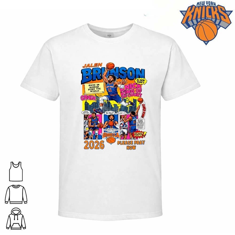 Jalen Brunson King Of The Court New York Basketball Comic Book Art Print Shirt