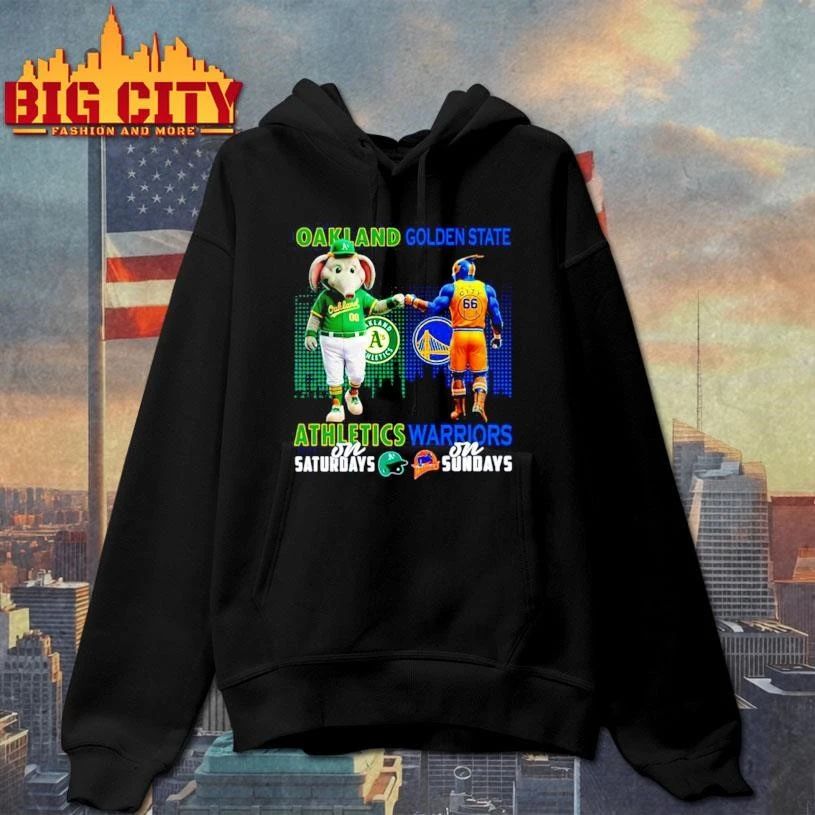 Athletics on saturdays vs Golden State Warriors on sundays city skyline Shirt