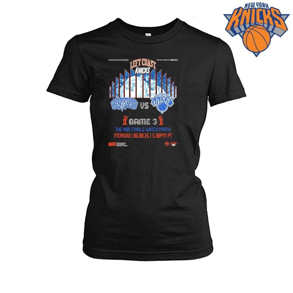 Left Coast Knicks vs San Antonio Spurs Game 3 Watch Party Los Angeles NBA Finals 2026 shirt