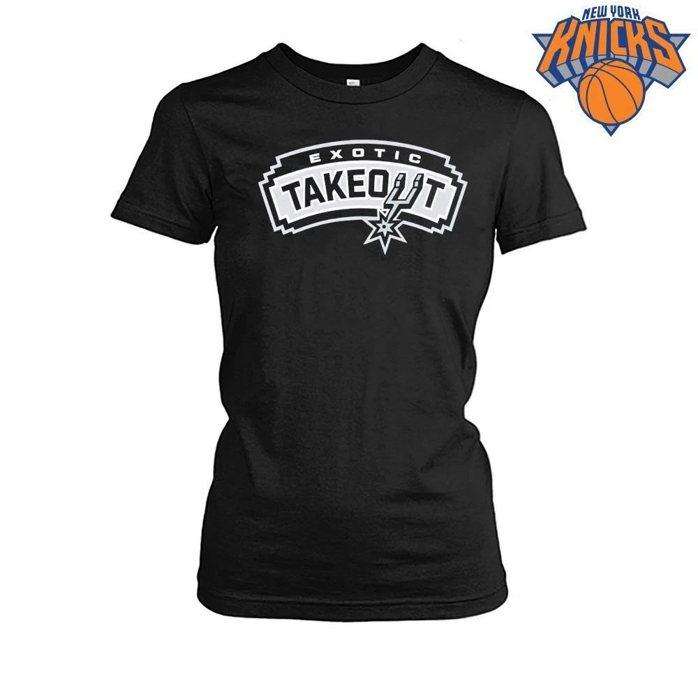 Exotic Takeout San Antonio Spurs Logo Parody Graphic Retro Font NBA Finals 2026 Shirt