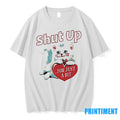 Kitten Shut Up For Just A Bit Heart Valentines Day Tshirts Sweater
