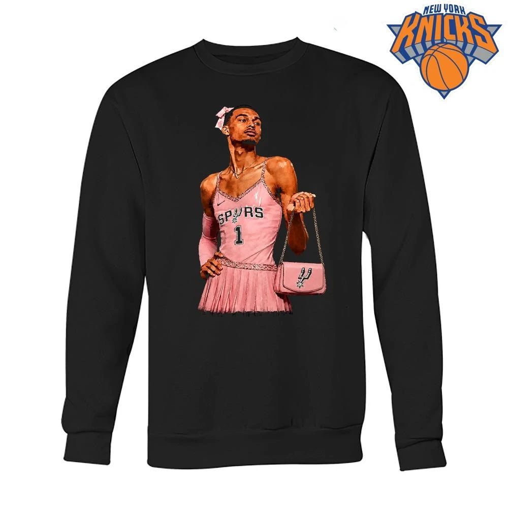 Victor Wembanyama San Antonio Spurs Pink Dress Black Shirt