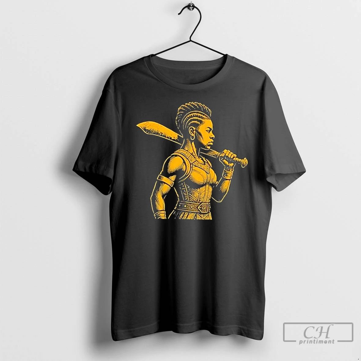 Classic Fearless Kpojito Woman King Gold Illustration