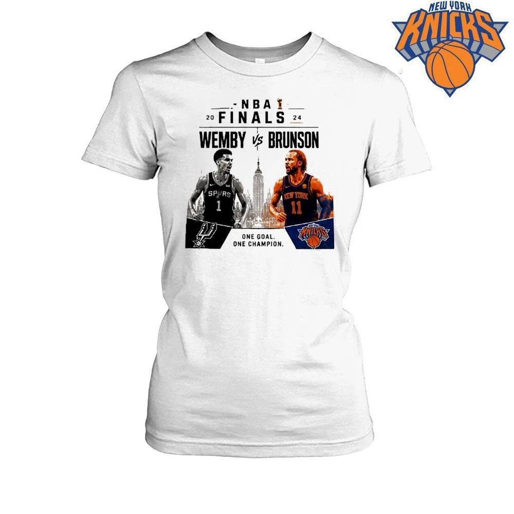 Victor Wembanyama vs Jalen Brunson 2026 NBA Finals Wemby vs Brunson White T Shirt