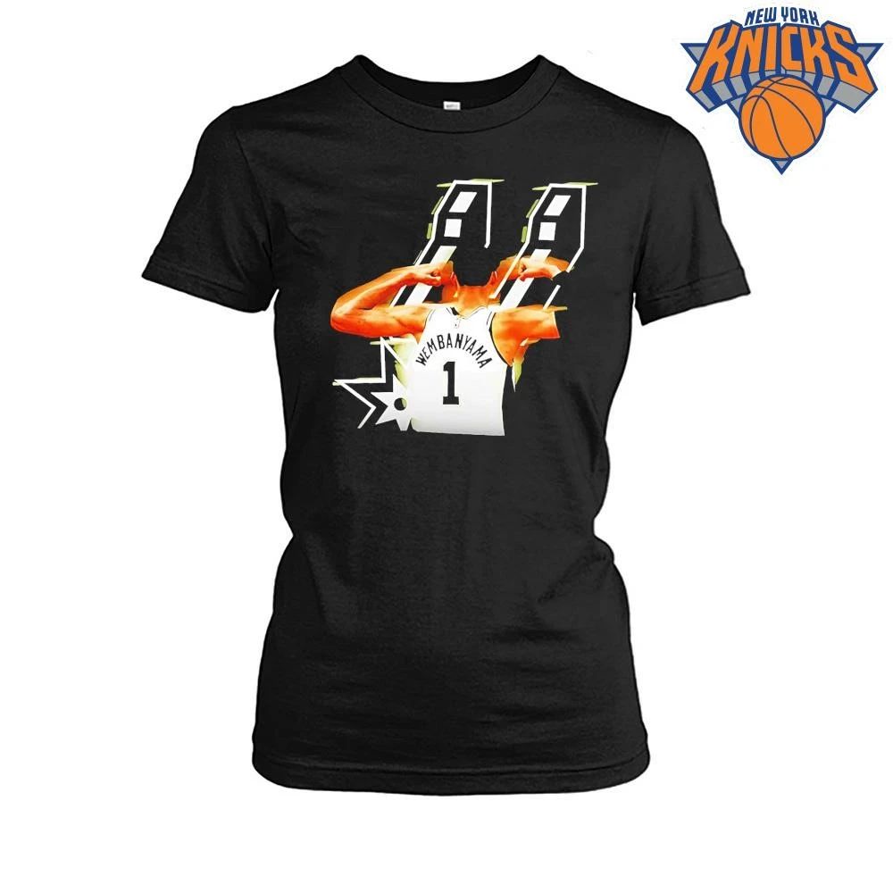 Wembanyama Flexing Back View Wembanyama 1 Nba San Antonio Spurs Shirt