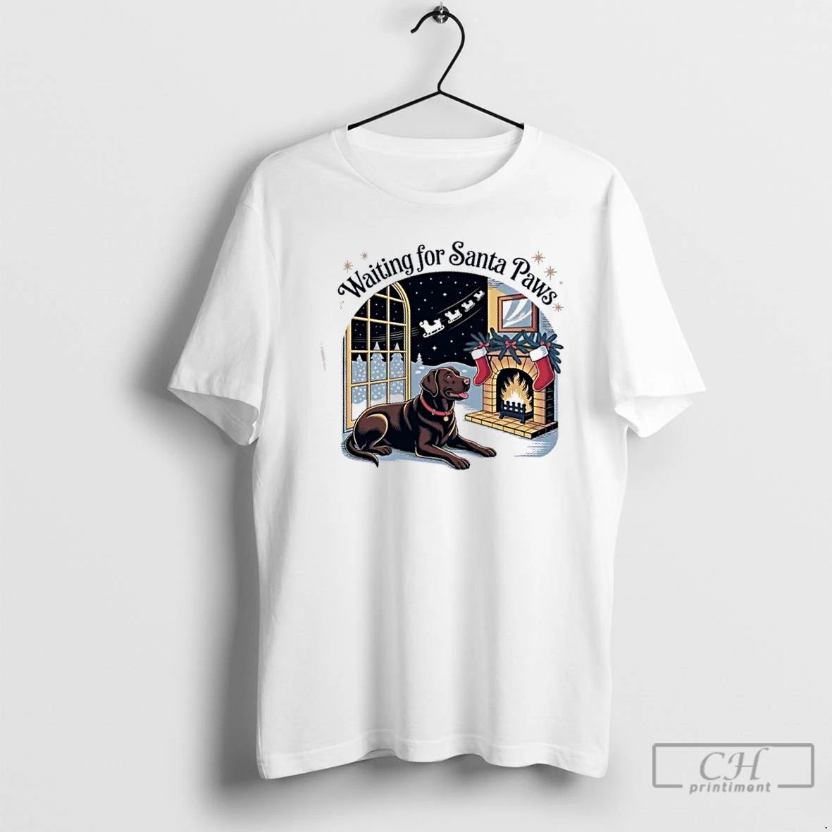 Premium Labrador Santa Paws Christmas T Shirts