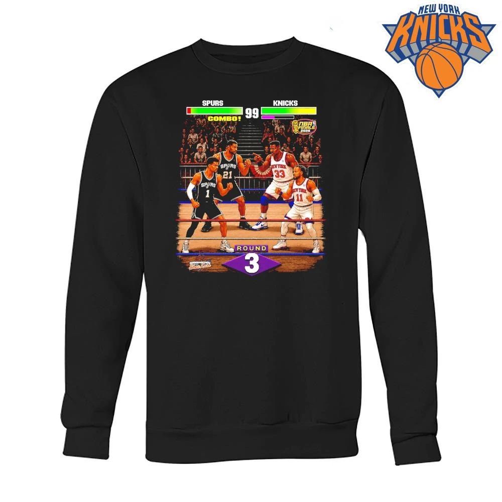 NBA Finals 2026 Spurs vs Knicks Retro Video Game Fighting Style T Shirt