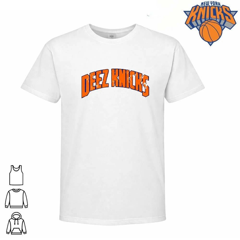 Deez Knicks Vintage Arched Text Graphic White Shirt
