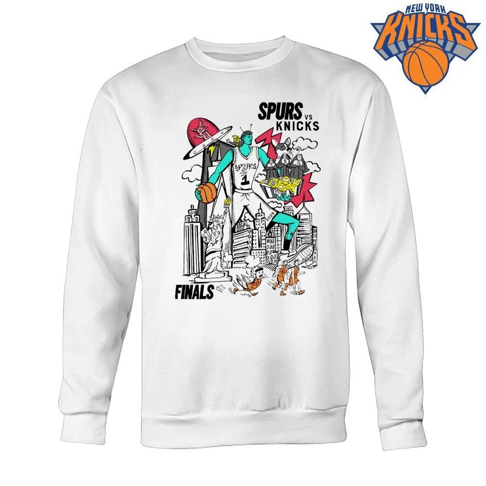 NBA Finals 2026 Spurs vs Knicks Vintage Basketball Graphic Game 4 Shirt