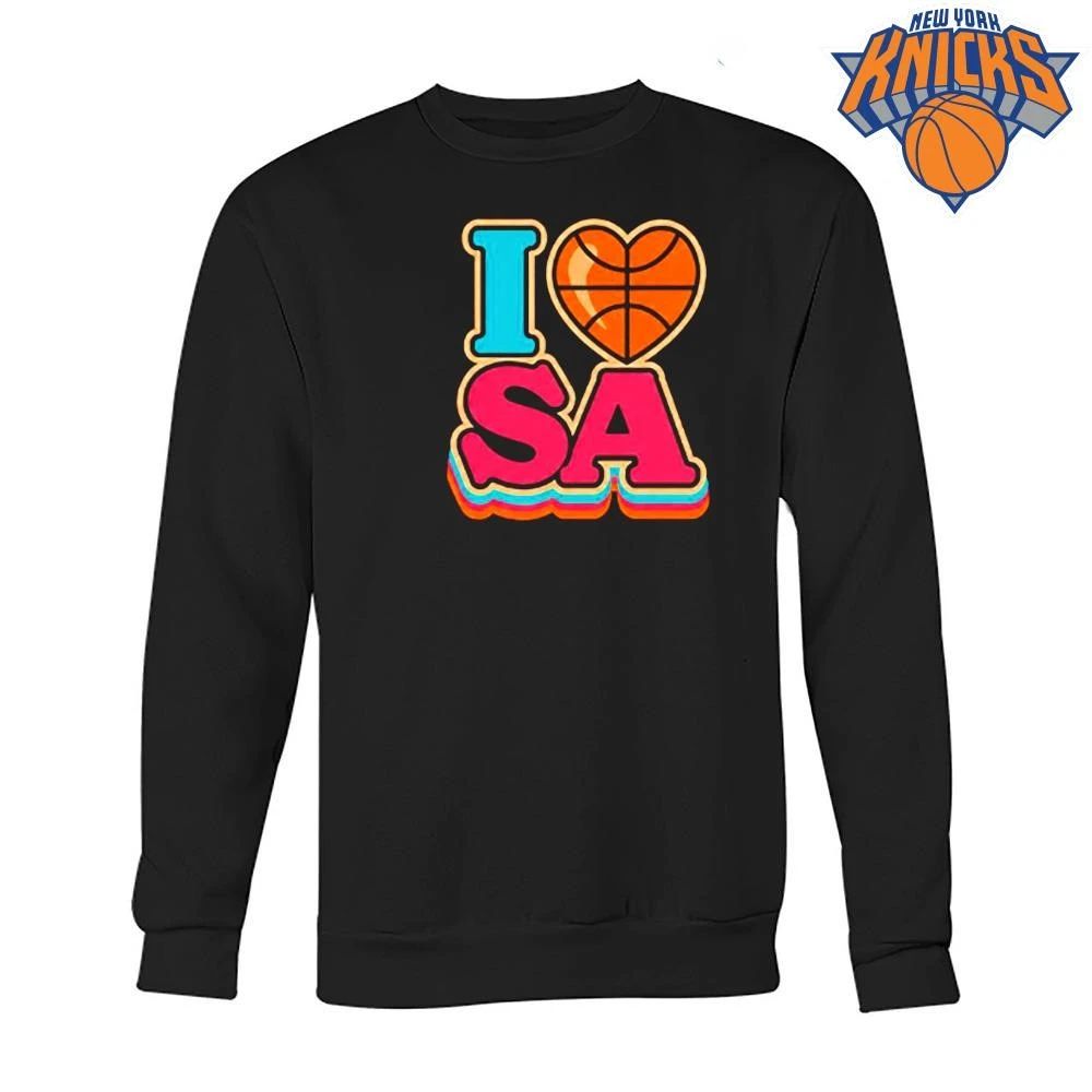 Retro I Heart SA Basketball San Antonio Heart Graphic T Shirt