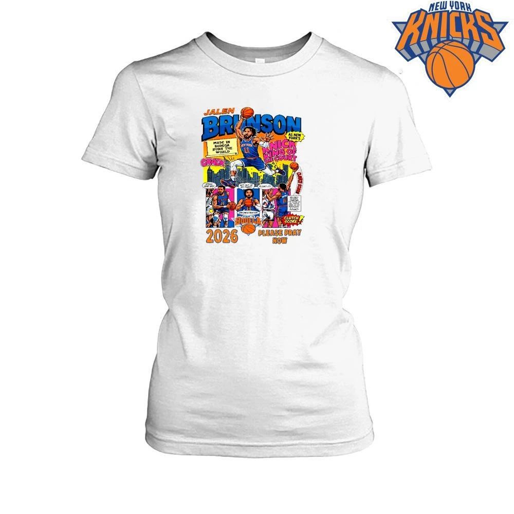 Jalen Brunson King Of The Court New York Basketball Comic Book Art Print Shirt